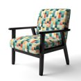 thumbnail image 3 of Designart "Orange And Green Popart Pop Culture Pixels I" Upholstered Striped Accent Chair and Modern & Contemporary Arm Chair - Multiple Color & Pattern, 3 of 7