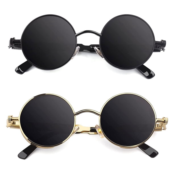 Gafas de sol CGID Retro Steampunk redondas polarizadas UV400 E72