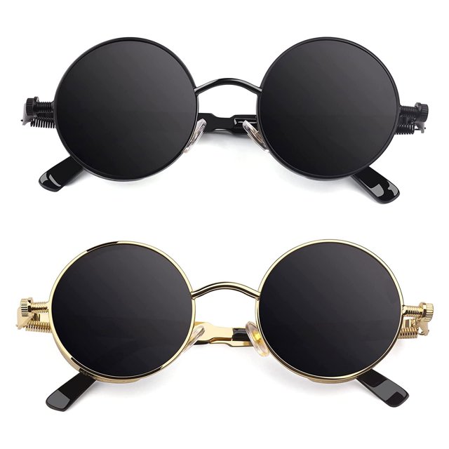 Gafas de sol CGID Retro Steampunk redondas polarizadas UV400 E72