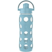 Lifefactory Water Bottle with Active Flip Cap and Protective Silicone Sleeve Denim 22 oz.