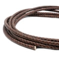 thumbnail image 2 of shapesbyX 3 Yards Distressed Brown Braided Leather Cord 5mm Round Regenerated Leather Strap for Bracelet Making Jewelry Making or Beading, 2 of 4