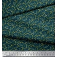 thumbnail image 2 of Soimoi Blue Polyester Crepe Fabric Leaves Print Fabric by Yard 52 Inch Wide, 2 of 5