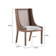 thumbnail image 3 of Christopher Knight Home Rustic Upholstered Dining Chairs with Woven Rattan Backs, Solid Wood Frame, Beige, Set of 2, 3 of 9