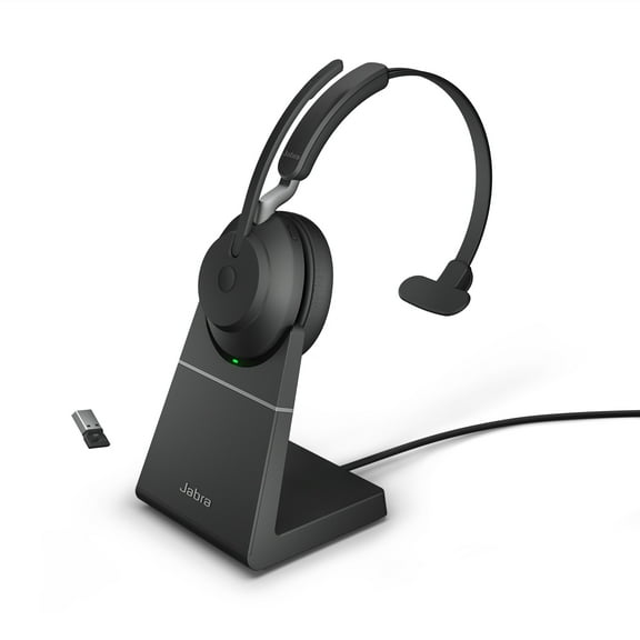 Jabra Evolve2 65 - USB-A UC Mono with Charging Stand - Black Wireless Headset / Music Headphones