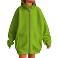 thumbnail image 5 of Holzkary Zip Up Cardigan Sweatshirts for Women Sweatshirts with Pocket Long Sleeve Cute Hoodie Clothes Graphic Printed Pullover Top Comfy Fall Winter Outfits Clothes 2025 Fashion Green Xl, 5 of 9