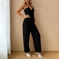 thumbnail image 5 of YuXingFu Womens Cotton Pants for Summer Relaxed Jegging Elastic Waist - Cargo Pocket Daily Black XL, 5 of 6