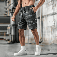 thumbnail image 2 of Dresfit Camo Shorts Men Loose Fit Drawstring Cargo Shorts 2026 Summer Lightweight Baggy Shorts Big and Tall Breathable Open Bottom Athletic Short Pants M, 2 of 7