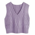 thumbnail image 4 of Langwyqu Sleeveless Autumn Winter Women V-Neck Vest Sweater Casual Pullover, 4 of 5
