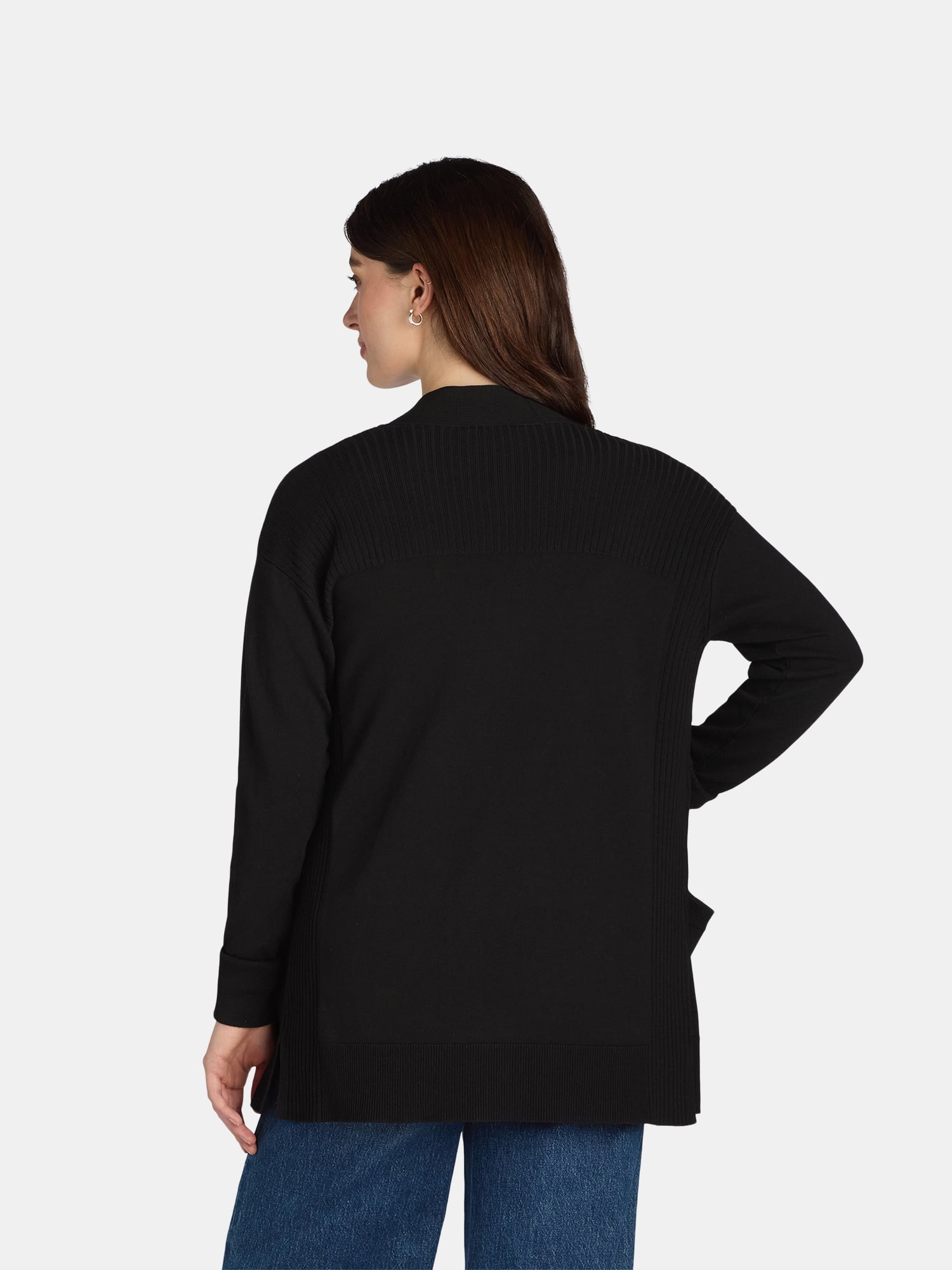 Time and Tru Women's and Women's Plus Open Front Cardigan Sweater, Sizes XS-4X