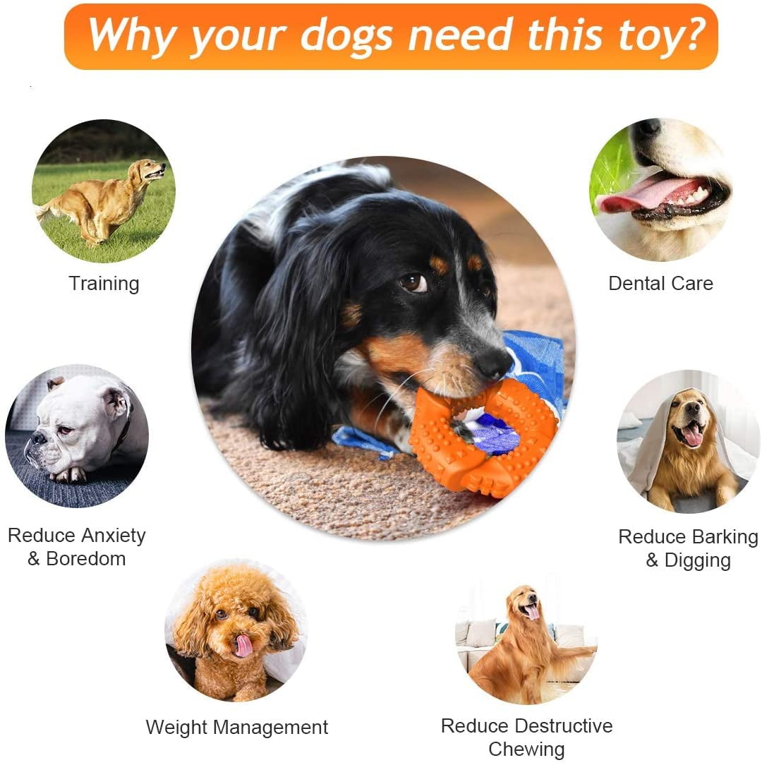 Taoist Dog Chew Toys for Aggressive Chewers Large Breed, Non-Toxic Natural Rubber Long-Lasting Indestructible Dog Toys, Tough Durable Puppy Chew Toy for Medium Large Dogs, Fun to Chew, Chase