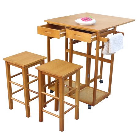 Kitchen Island With Stools Folding Kitchen Island Trolley Cart