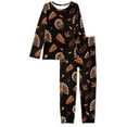 thumbnail image 4 of Renewold Novelty Women Pajama Set of 2 Thanksgiving Wear Long Sleeve Tops with Long Pants Lightweight Sleep Down Fall Winter Daily Clothes Soft Sleepwear Nightwear Size 6XL, 4 of 5