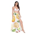 thumbnail image 2 of FORMRS Womens Long Sarong Beach Wrap Semi-Sheer Bikini Skirt Bathing Swimsuit Cover Up, Candy Lemon, 2 of 7