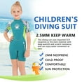 thumbnail image 3 of Sela de buceo 2.5 mm Neopreno Durable manga corta pantalones cortos niños niños trajes de buceo Mono surfeando Cuerpo fresco Sensación de trajes de trabajo Verde L Kearding OD003680-08, 3 of 7