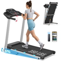 YZRUN Treadmill with Incline and Handle, Foldable Treadmill, Portable Walking Pad for Home, 350 LBS Capacity