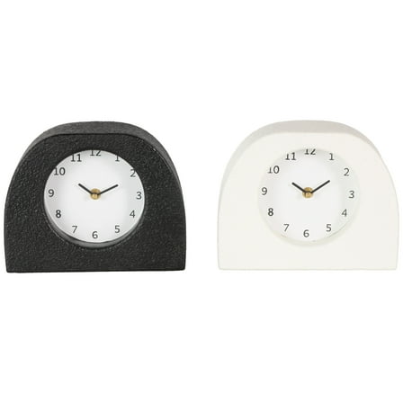 DecMode 7" Multi Colored Metal Textured Clock with Gold Accents, Set of 2