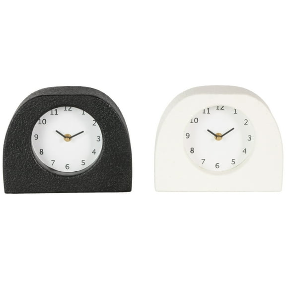 DecMode 7" Multi Colored Metal Textured Clock with Gold Accents, Set of 2