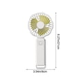 thumbnail image 3 of Portable Handheld Fan,Powerful Personal USB Rechargeable Fan with 5 Speeds,Small and Cute Cooling Fan with LED Display & Hanging Buckle for Office/Travel/Home,White, 3 of 7