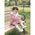 thumbnail image 6 of Miaouyo Baby Girl Striped Romper Strawberry Embroidery Scalloped Collar Long Sleeve Infant Jumpsuit, 6 of 9