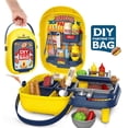 thumbnail image 4 of Yellow Children Role Playing Toy Set Portable Suitcase With Bbq And Tableware Plastic Pretend Play Kit, 4 of 4