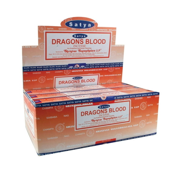 12pk Satya 15gm Dragon's Blood Incense - apprx 12 sticks per pack
