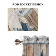 thumbnail image 6 of Texas Star Rustic 2 Panel Kitchen Curtains for Windows, Country Blue Berry Brown Wooden Plank Bathroom Privacy Curtain, Home Décor Window Treatment for Bedroom/Living Room 55"x45", 6 of 6