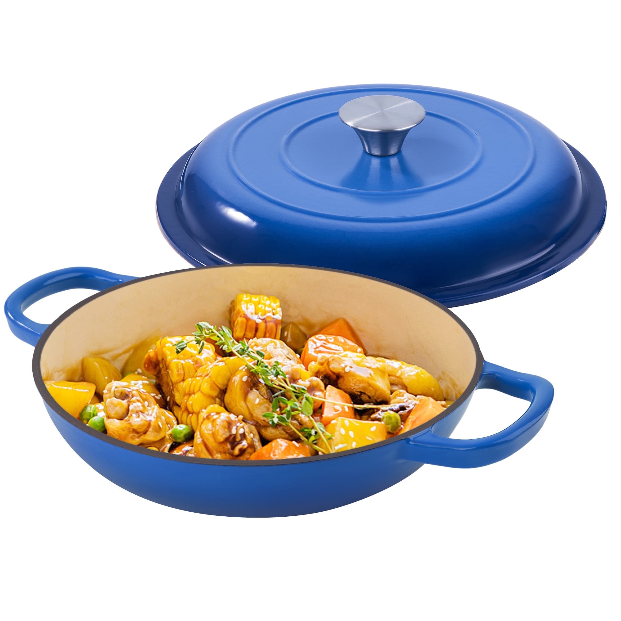 Hawsaiy 3-Quart Enameled Cast Iron Dutch Oven, Dark Blue photo 1