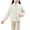 Beige, variant on KAUOD Girls Full Zipper Mock Neck Jackets Fleece Soft Christmas Winter Coats Kids Long Sleeve Warm Plush Outwear with Pockets