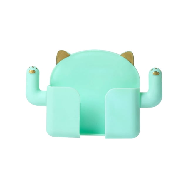 Aihimol Wall Mount Phone Holder Self-Adhesive Storage Organizer Box Cable Charging Dock Remote Control Organizer Case with Hook,Multifunction Universal Phone Brackets for Bedroom