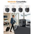 thumbnail image 2 of Adaptador de viaje universal SooPii 7 en 1 con puertos USB C/A negro, 2 of 9
