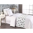 thumbnail image 2 of Forest Bed Runner, Winter Inspired Illustrated Pine Tree Leaf and Cone Pattern on Plain, Decorative Accent Bedding Scarf for Hotels Homes & Guest Rooms, Twin, Fern Green and Pale Grey, by Ambesonne, 2 of 3