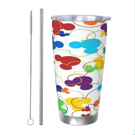 

Mickey_Mouse Cartoon 20 Oz Stainless Steel Tumbler Leak Proof Tumbler with Straw and Lid Travel Coffee Mug for Home Outdoor Thermal Cups for Hot and Cold Drinks