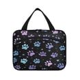 thumbnail image 2 of Travel Hanging Toiletry Bag with 4 Zipped Compartments Waterproof Makeup Accessories Spacious Cosmetic Bag Colorful Dog Paw Prints Medium, 2 of 9
