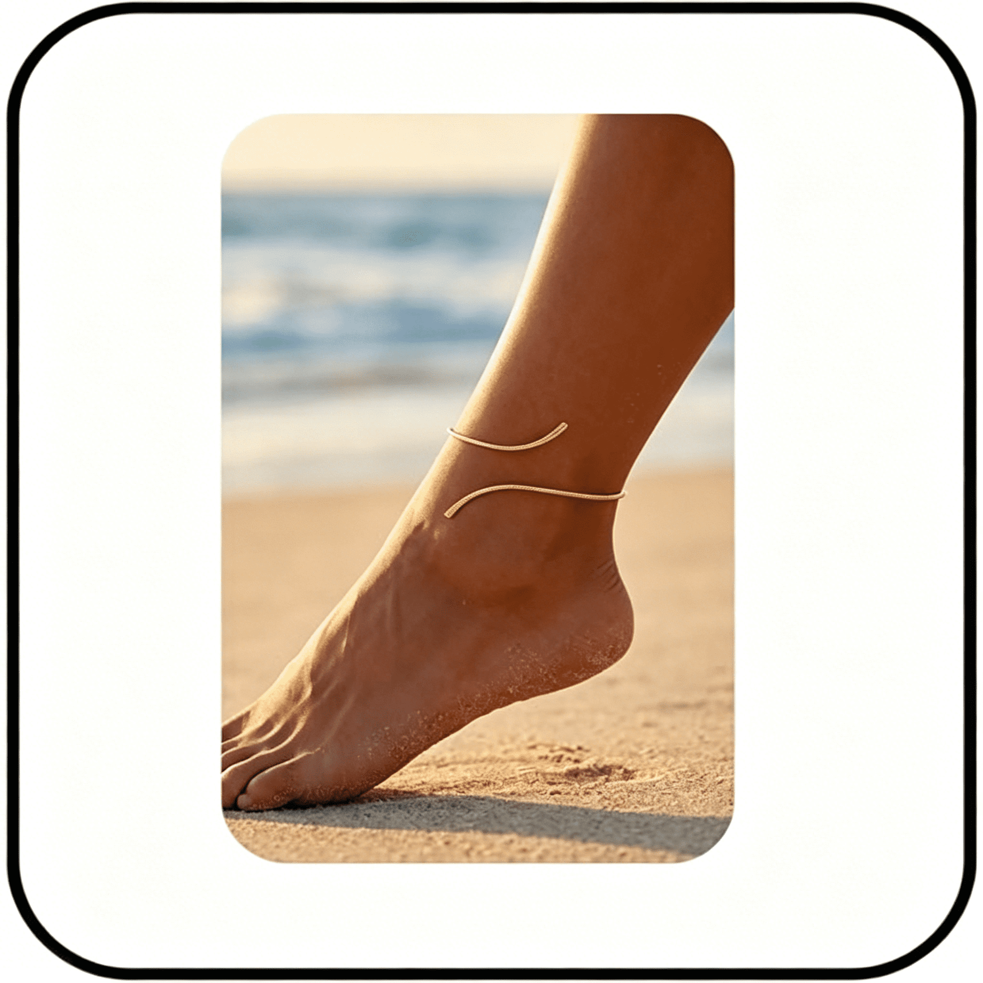 DESIGNICE Minimalist Double Layered Open Cuff Anklet for Women 14K Gold Plated Adjustable Ankle Bracelet Chain Dainty Beach Holiday Fashion Jewelry Accessary