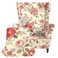 thumbnail image 3 of HUISEFOR Wing Chair Slipcovers, Stretch Wingback Chair Covers, Anti‑Slip & Wear‑Resistant, Easy Installation, Wrinkle Resistant, Furniture Protector for Living Room, Pink‑Red Wildflower, 3 of 7