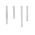 thumbnail image 3 of Benjara End Table with Tubular Rounded Legs and Frosted Glass Top, Silver, 3 of 5
