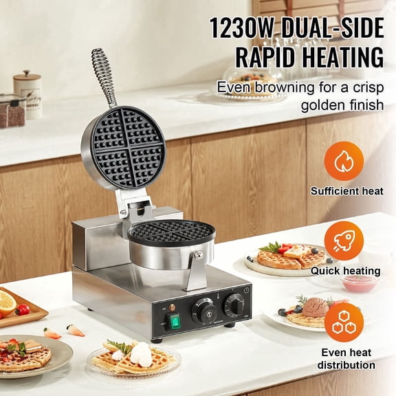 Unbranded Commercial Electric Belgian Waffle Makers, Silver