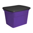 thumbnail image 1 of Sterilite 18 Gallon Storage Tote Stackable Plastic Bin with Lid, Purple, 24 Pack, 1 of 2