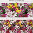 thumbnail image 2 of Soimoi Pink Cotton Poplin Fabric Leaves & Lily Floral Printed Craft Fabric by the Yard 56 Inch Wide, 2 of 7