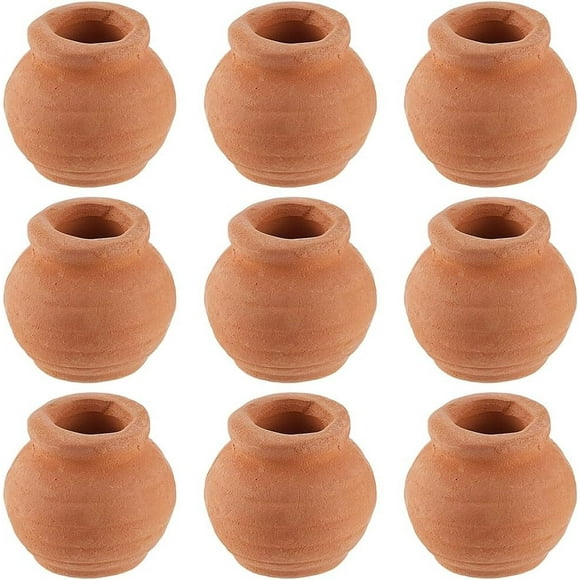 1 Box 10Pcs Miniature Tiny Clay Pots Pottery Planter Mini Flower Terra Cotta Succulent Pots for Fairy Garden DIY Plants Office Desktop Windowsill Decoration Nursery Wedding Favors