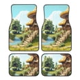 thumbnail image 1 of Balery Cartoon Mushroom House Juego de 4 Alfombrillas para Auto, Revestimientos de Caucho Resistente, Diseño Antideslizante, 1 of 7