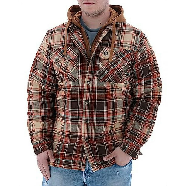 Legendary Whitetails Men s Maplewood Hooded Shirt Jacket Durango Plaid 4X Large
