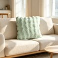 thumbnail image 5 of Btomtd Wavy Plush Throw Pillow Cover 18 x 18 Inch, Soft Decorative Couch Pillow Covers, Hidden Zipper Pillow Cases for Sofa Bedroom, Mint Green, 5 of 7