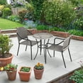 thumbnail image 6 of Open Box Four Seasons Courtyard 24" Wicker Modern Bistro Patio Table, Gray, 6 of 6