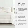 thumbnail image 5 of Noble Linens Harbor Stripe Ivory 3 Piece Patterned Duvet Cover Set, Queen, 5 of 7