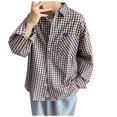 thumbnail image 6 of Ahabrexf Sleeves for Men, Casual Turndown Collar Button Pocket Plaid Long Sleeve Shirt, 6 of 8