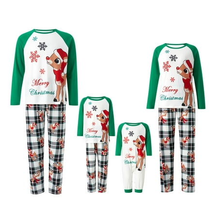 

Canis Holiday Christmas Family Pajamas Matching Set Moose Xmas Pjs for Couples and Kids Baby Sleepwear