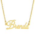 thumbnail image 1 of KISPER Collier Pendentif Prénom Personnalisé en Acier Inoxydable Plaqué Or 18K, Brenda, 1 of 6