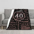 thumbnail image 3 of LHSHID Happy 40th Birthday Decorations Women Blanket Flannel Soft and Comfortable Anti static Bed Sofa Blanket 50x60in, 3 of 5