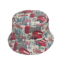 thumbnail image 3 of Chapeau Bob pour Extérieur Léger Réglable Grand Bord Design Imprimé Britannique Accessoires de Mode Décontractée d'Été, 3 of 3